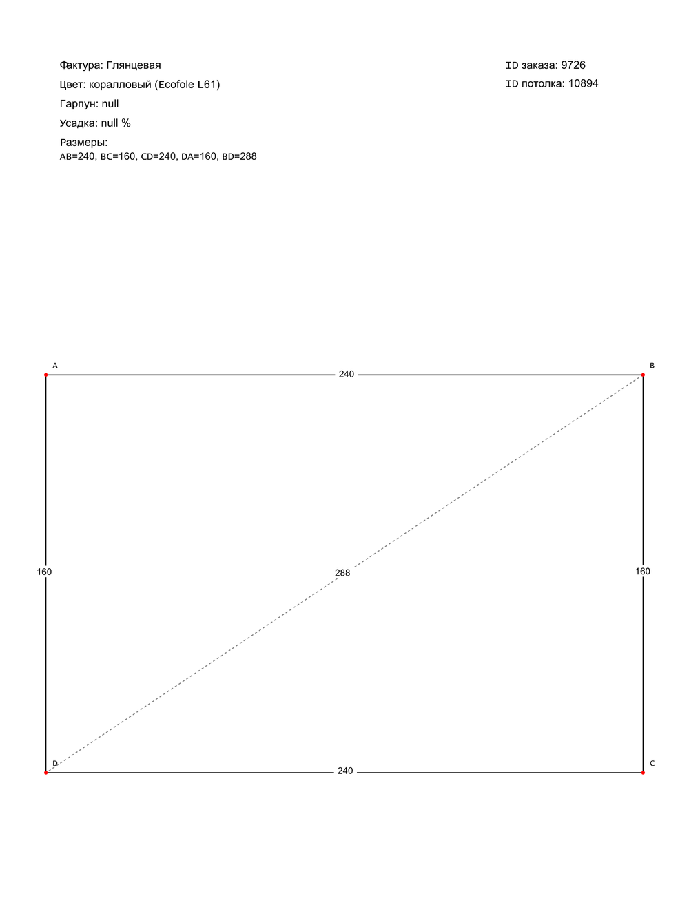 Глянцевый натяжной потолок 3.8 м2