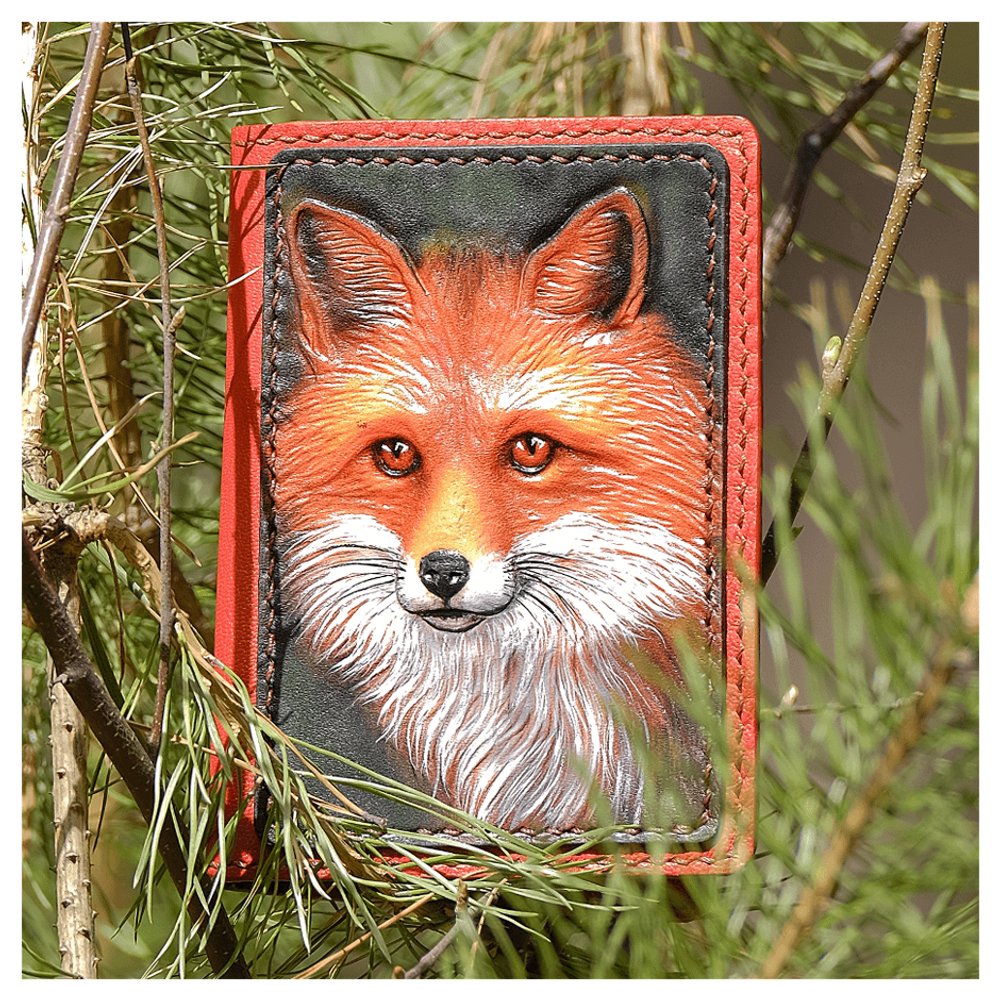 Кожаная обложка на паспорт «Лисичка»