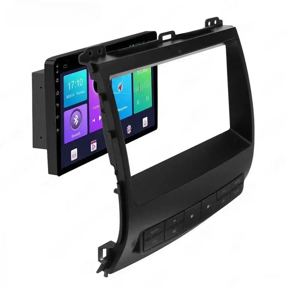 Магнитола для Lexus GX470 J120, Toyota Land Cruiser Prado 120 (климат на большом экране, рамка 9") - Carmedia SF-9696-2 QLed+2K, Android 13, TS20, CarPlay, 4G SIM-слот