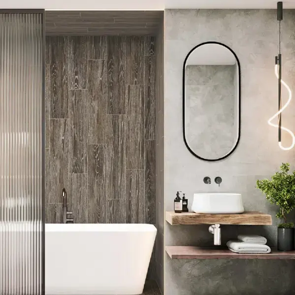 Керамогранит ALMA Ceramica GFA2090CSP44R Caspio 20x90 серый матовый под дерево