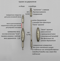 Держатель грузика классический под плетёный шнур