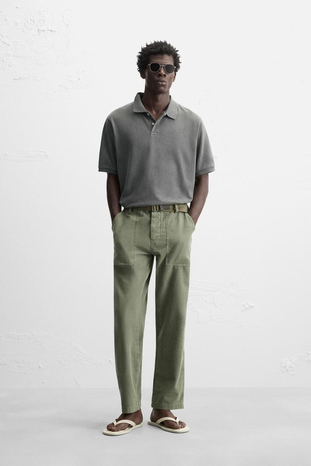 ZARA ПОЛО ПИКЕ , АНТРАЦИТОВО-СЕРЫЙ