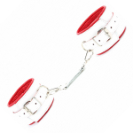 Бело-красные кожаные наручники Медсестричка БДСМ Арсенал 51033