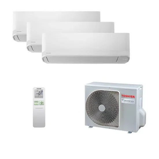Мультисплит система на 3 комнаты Toshiba RAS-B07CKVG-EE x 3 / RAS-3M18G3AVG-E