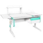 Растущая парта с навесной тумбой, задними и боковой полками Дэми СУТ 25-05-Б1Д1 (1500×880 мм)