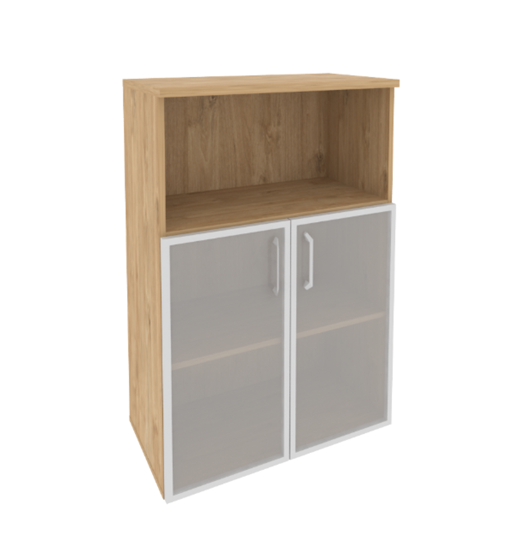 Шкаф средний с нишей и стеклом в раме Onix