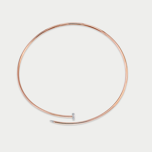 Колье женское из красного золота 585 пробы с фианитами