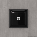 Телефонная розетка RJ-12 без шторки в стену одинарная, "Avanti", "Черный квадрат"