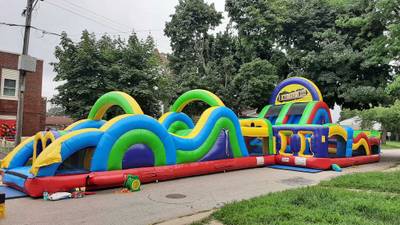 Коммерческая надувная полоса препятствий «Лазурная волна», 18×3×3 м