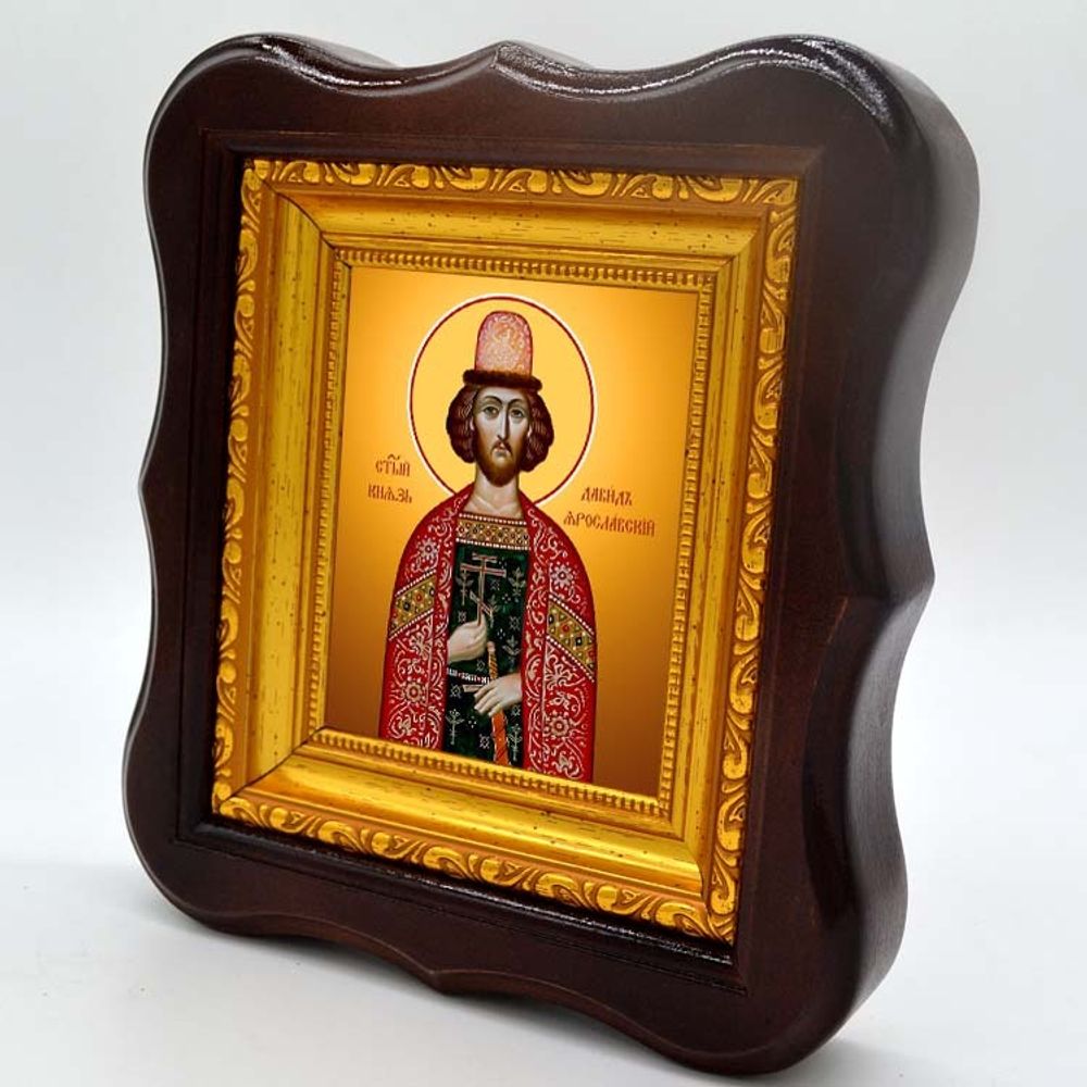 Давид Ярославский благоверный князь. Икона на холсте.
