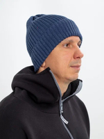 Шапка вязаная-резинка весенняя/осенняя КЭП(Сапфир)