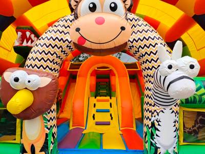 Коммерческий надувной батут с крышей «Страна Сафария 2» 10*8*6 м