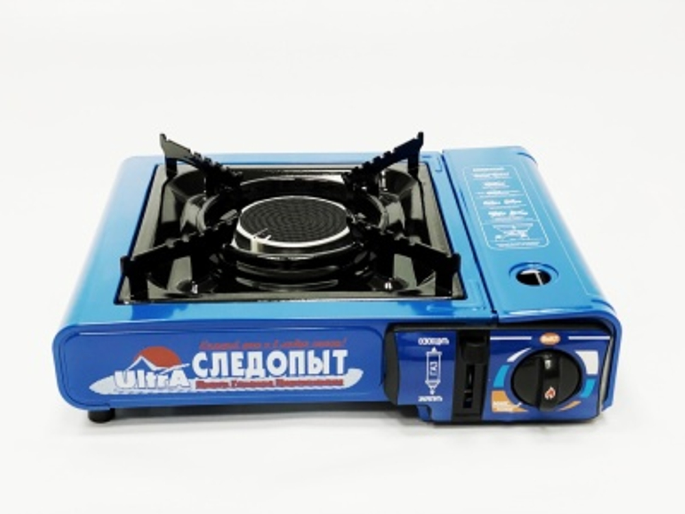 Газовая плита СЛЕДОПЫТ UltrA 1,7кВт 335х290х88мм керамическая поверхность с переходником