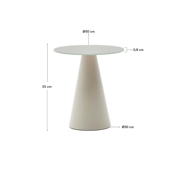 Приставной столик Wilshire Ø50х55 см серый, сталь, стекло