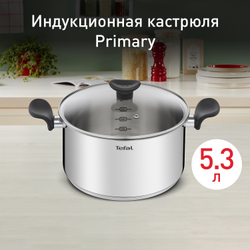 Кастрюля с крышкой Tefal Primary 24 см 5,2 л E3084674