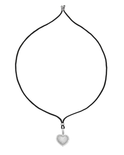 Подвеска сердце в камнях на шнурке