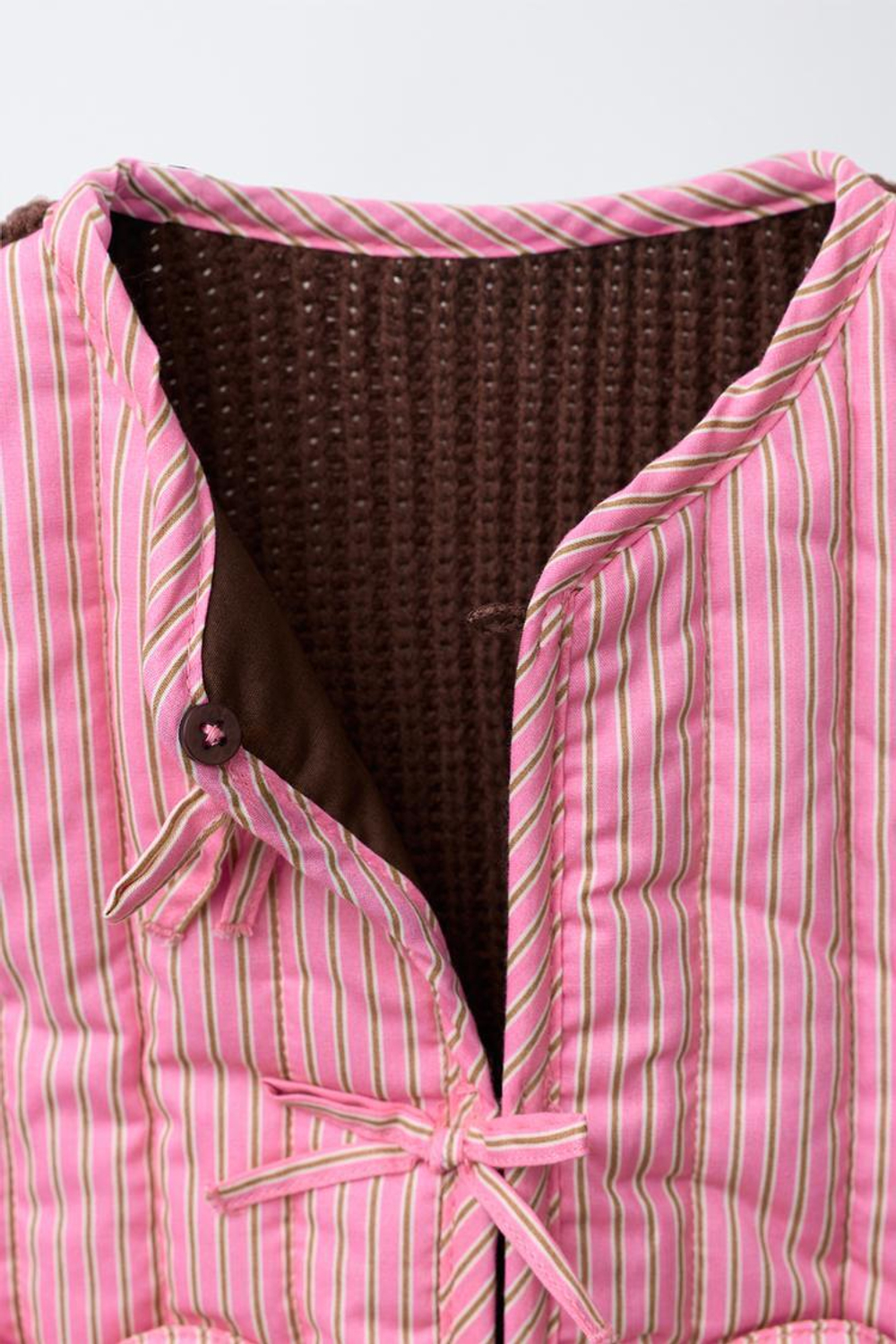 ZARA ЖИЛЕТ В ПОЛОСКУ, РОЗОВЫЙ