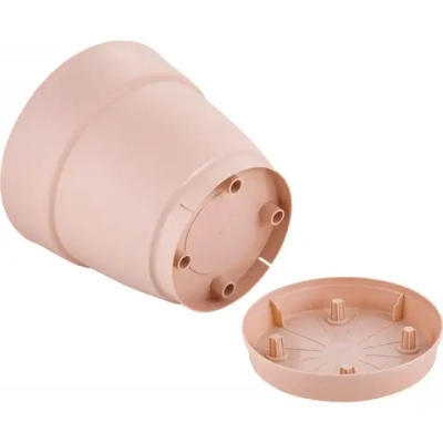 Горшок для цветов пластиковый 4л d-20см «Villa de Fiori» с фиксируемым поддоном, английская роза