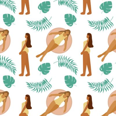 летний паттерн с девушками