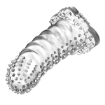 Прозрачная насадка удлинитель 14см с шипами и стимуляцией предвагинальной зоны Baile Brave Man BI-026202