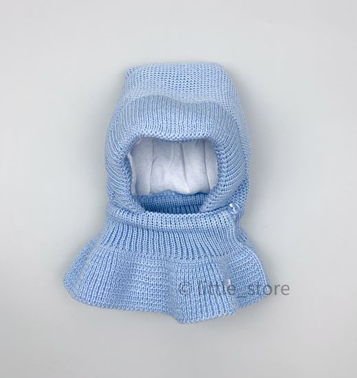 Шапка-шлем зимняя голубая