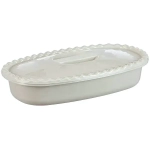 Миска прямоугольная 2,7 л с крышкой белый ротанг