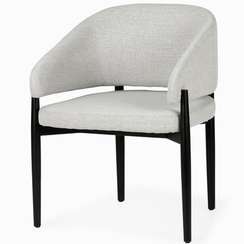 Обеденный стул Jeff, серая ткань, черные ножки