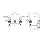 Смеситель для раковины Steinberg Серия 200 на 3 отверстия с 90° керамическими вентилями, со сливным гарнитуром 1 1/4“, хром 200 2001
