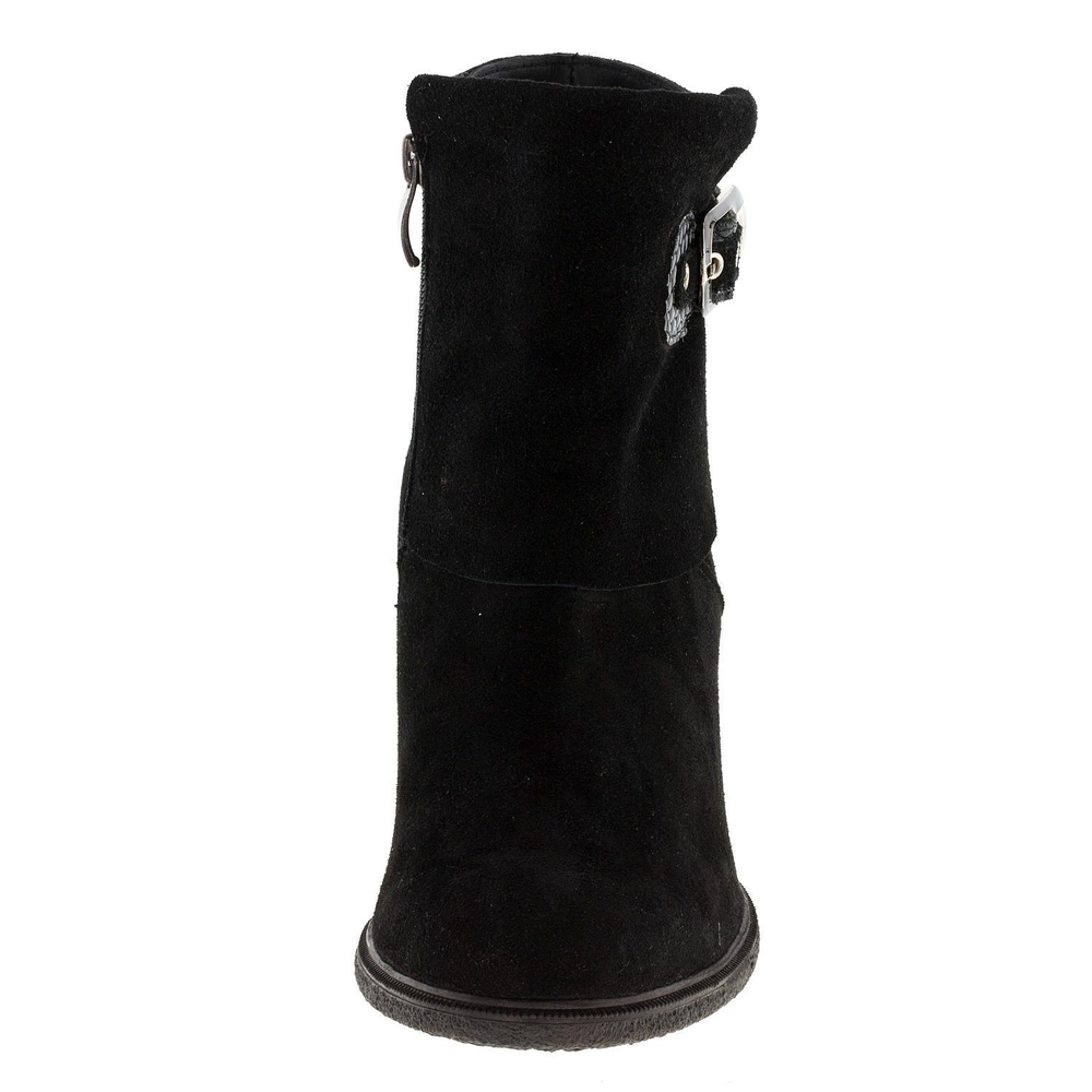 638409 Полусапожки женские замша черные