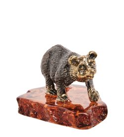 Народные промыслы AM-1108 Фигурка «Медведь» (латунь, янтарь)
