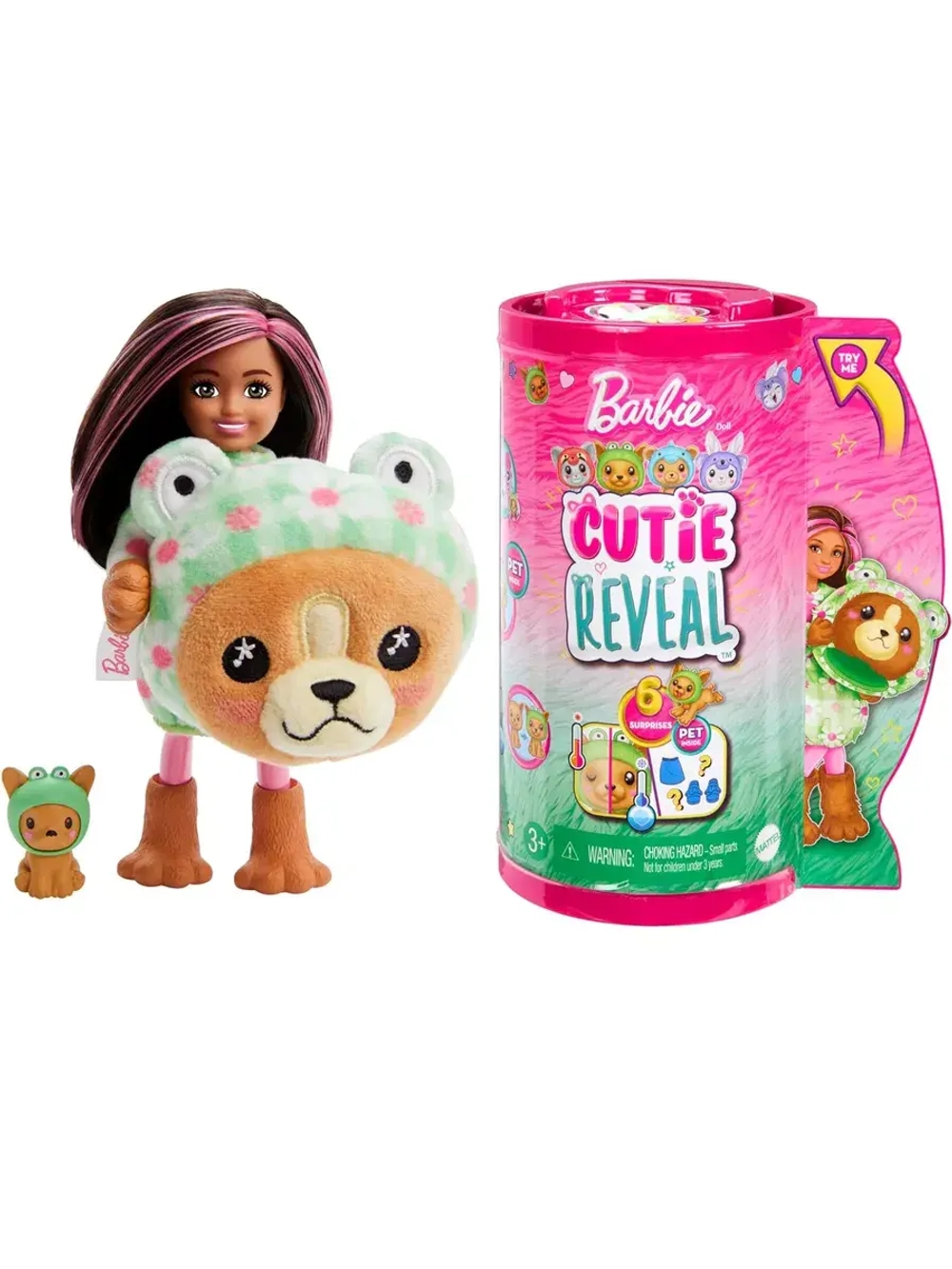 Кукла Барби Cutie Reveal Mini Собака-лягушка HRK29 челси