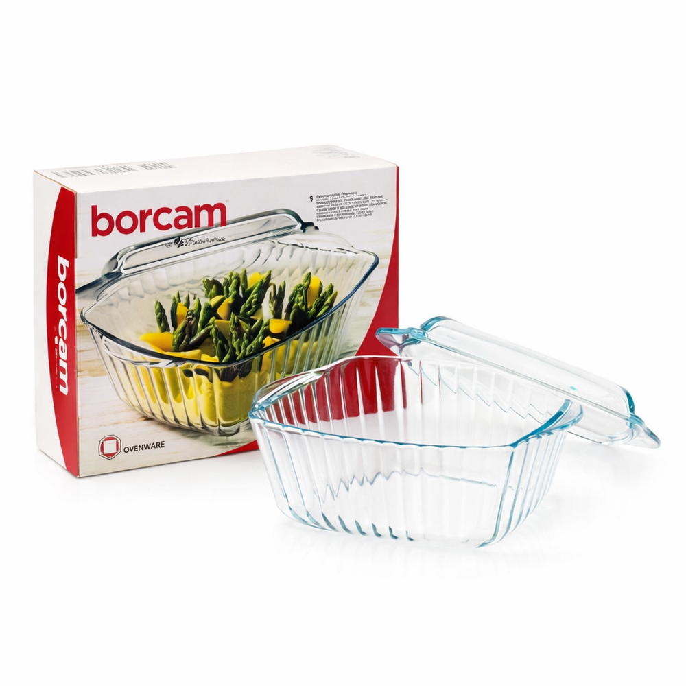 Кастрюля Borcam с крышкой 3.0 л, квадратная