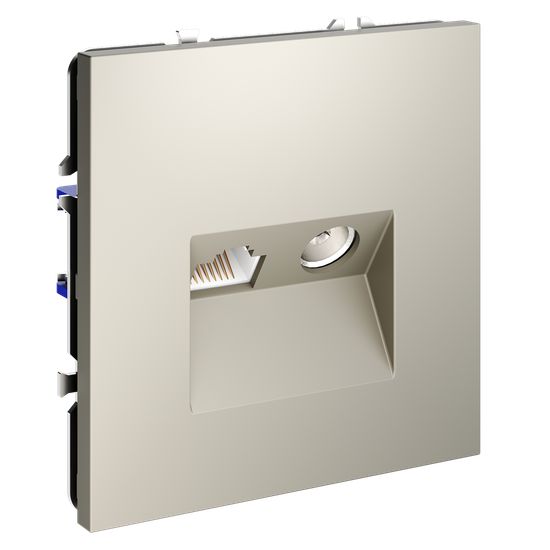 Розетка телевизионная встраиваемая VOLTUM S70 TV+RJ45 кат. 6, (кашемир)