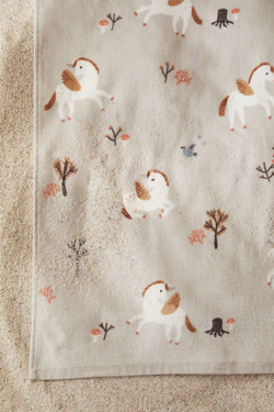 H&M ПЛЯЖНОЕ ПОЛОТЕНЦЕ ПРИНТОМ, СВЕТО-БЕЖЕВЫЙ