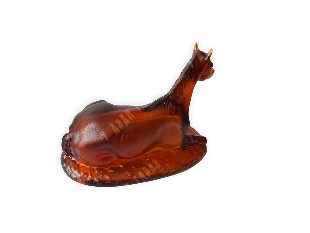 [Коллекционная скульптура в стиле ар-деко] «Лошадь». Hoffmann (Хоффман), Богемия. Сатинир. стекло.