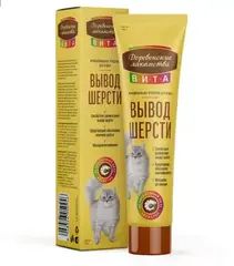 Деревенские лакомства Вита паста для кошек для вывода шерсти со вкусом креветки 120 гр