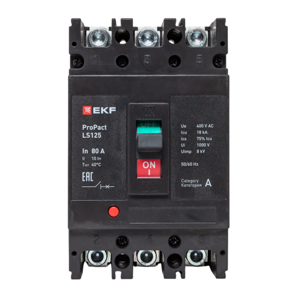 Автоматический выключатель в литом корпусе  EKF mccb-125-18-3-80-ls