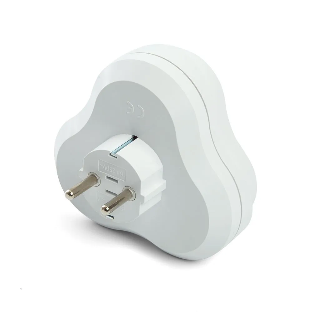 Разветвитель сетевой 3-местный с/з STEKKER ADP16-23-21, 250V, 16A, ABS пластик, белый, STEKKER 49165