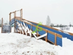 Зимняя деревянная горка "IgraGrad Snow Fox 12 м" с двумя скатами мод.4
