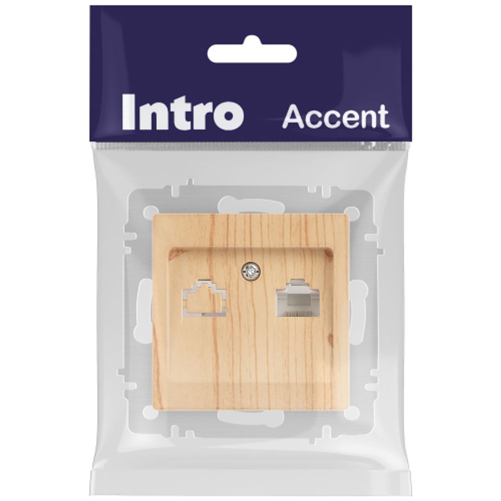 Розетка Intro Accent 6-303-11 информационная RJ45 IP20 СУ сосна