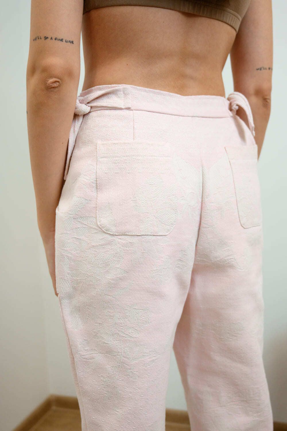 Брюки Soeurs с Цветами / Light Pink Trousers светло-розовые