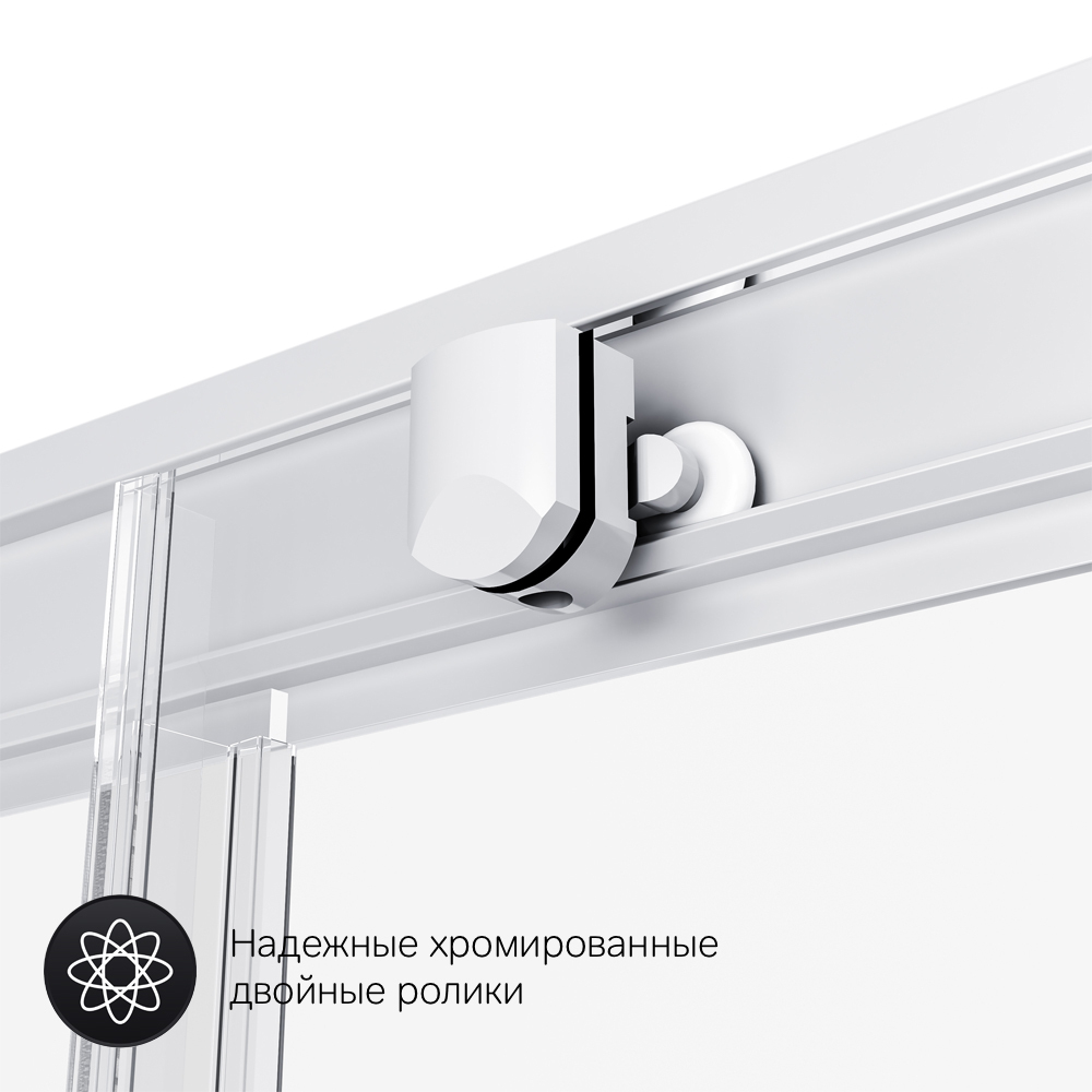 W90G-404-120280-MT Gem Twin Slide 120x80. Душевое ограждение,120x80, профиль мат хром, стекло прозра