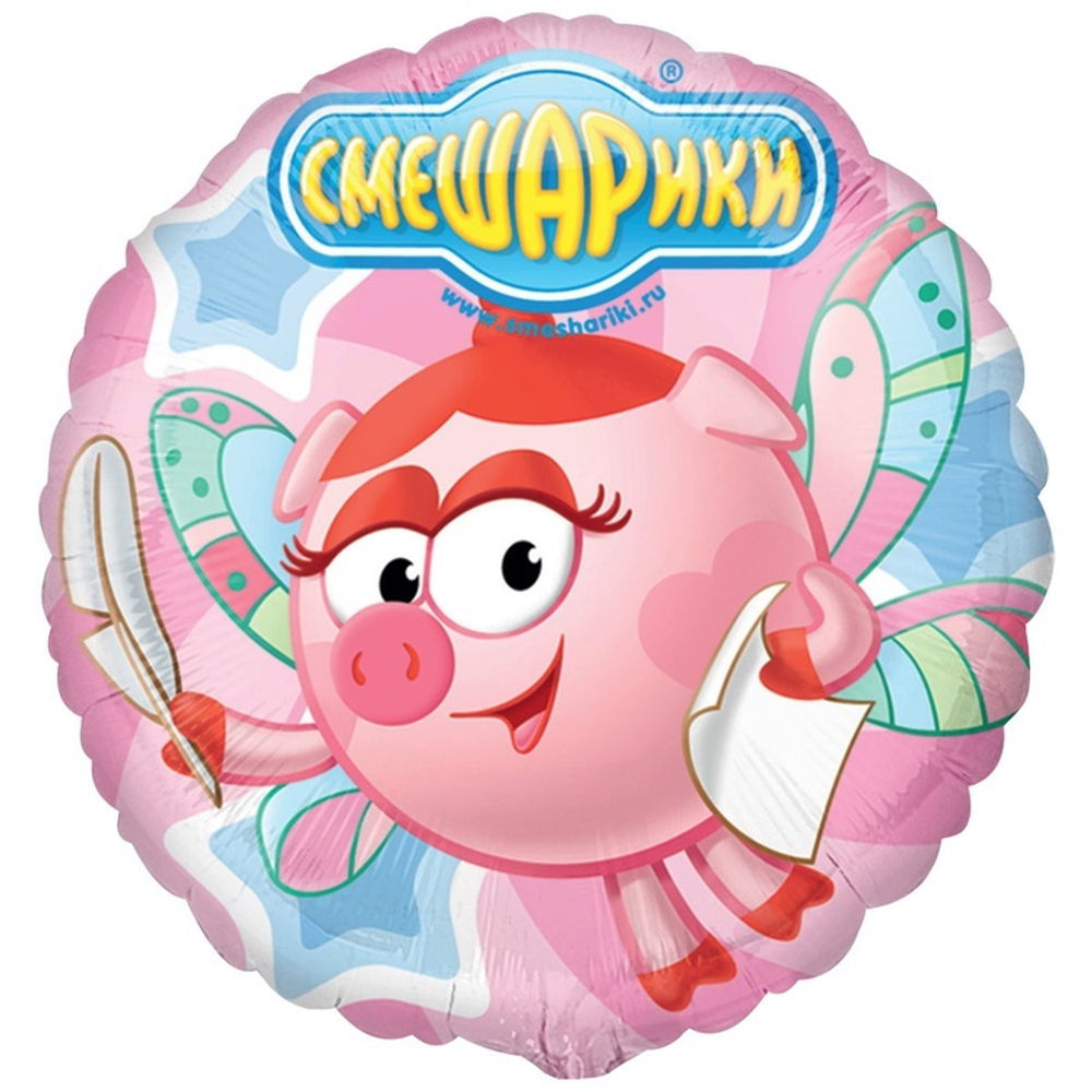 Фольгированная фигура, круг, Смешарики Нюша S60,18"/46СМ