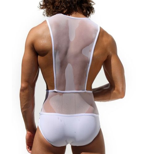 Мужское боди белое прозрачное AQUX VASA White Singlet