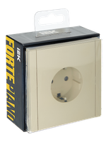 FORTE&PIANO Розетка 1-местная с заземлением без защитных шторок винтовое крепление 16А FP416 ваниль IEK