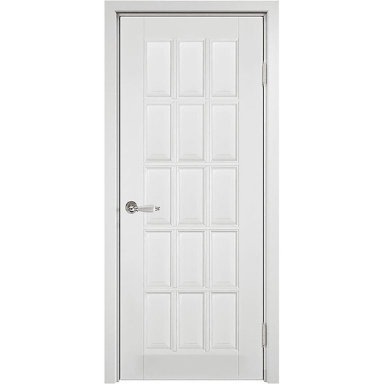 Фото межкомнатной двери массив ольхи Ока Лондон 2 белая эмаль глухая
