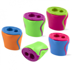 Набор пластиковых точилок Alingar, 2 отверстия, с контейнером, цвет ассорти, zip-пакет, 4 шт. в наборе