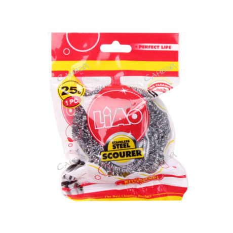 Губка д/мытья посуды Liao 8*7см нерж.сталь кругл.