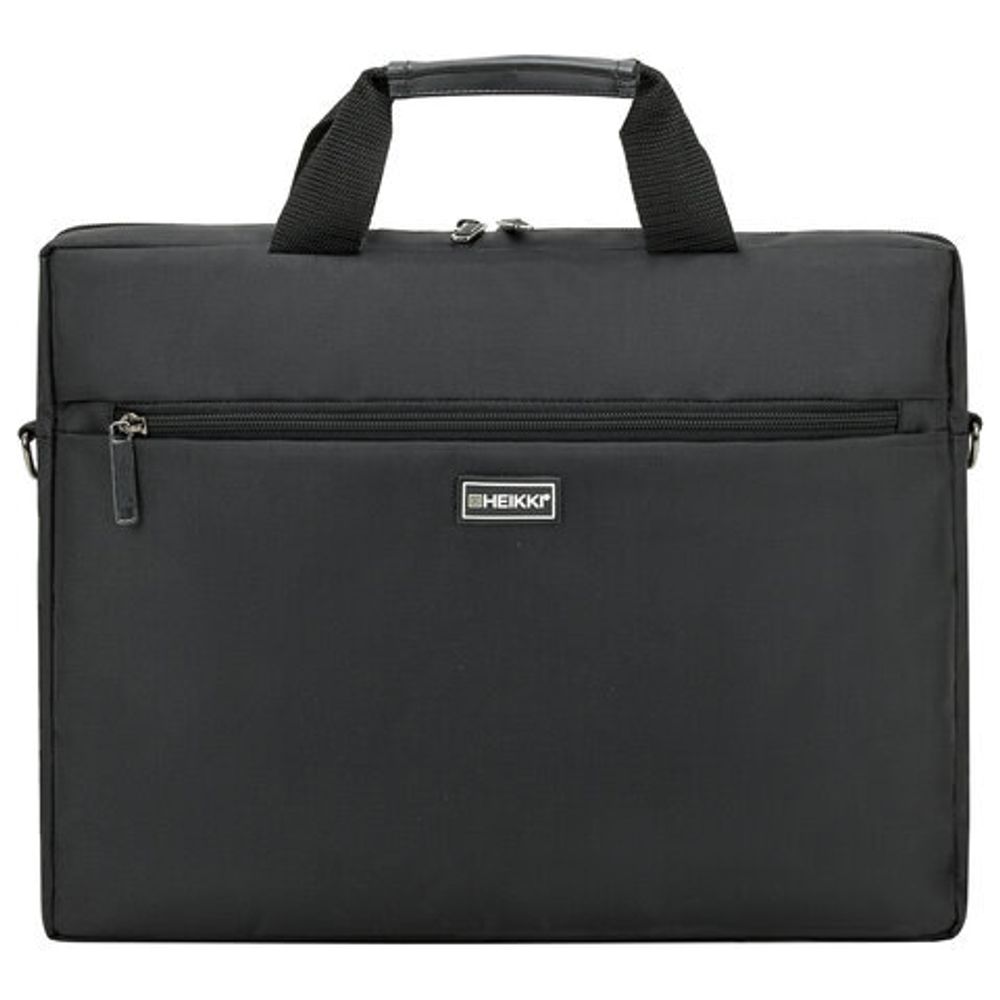 Сумка портфель HEIKKI TEMPO (ХЕЙКИ) с отделением для ноутбука 15,6", карман, Rush, черная, 30х40х4 см, 272607