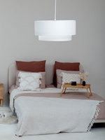 Светильник потолочный подвесной 2х ярусный, абажур потолочный, цвет Белый E27